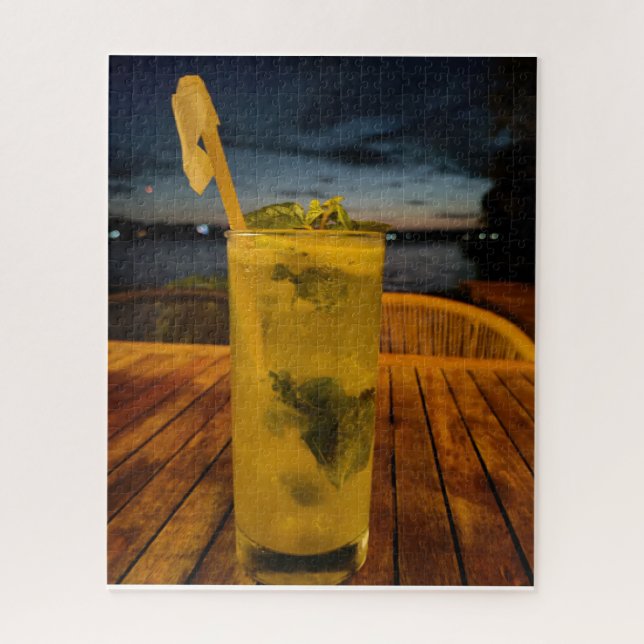 A cool drink at a the waters edge. Flores Guatemal Jigsaw Puzzle (Vertical)
