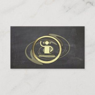 A cool gold DJ and Producer icon business card