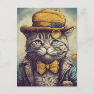 A Cool Grey Cat postcard