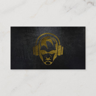 A cool matte black and gold DJ business card