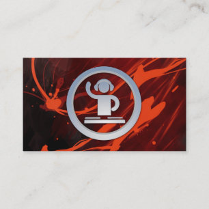 A cool paint splatter DJ 3d icon business card