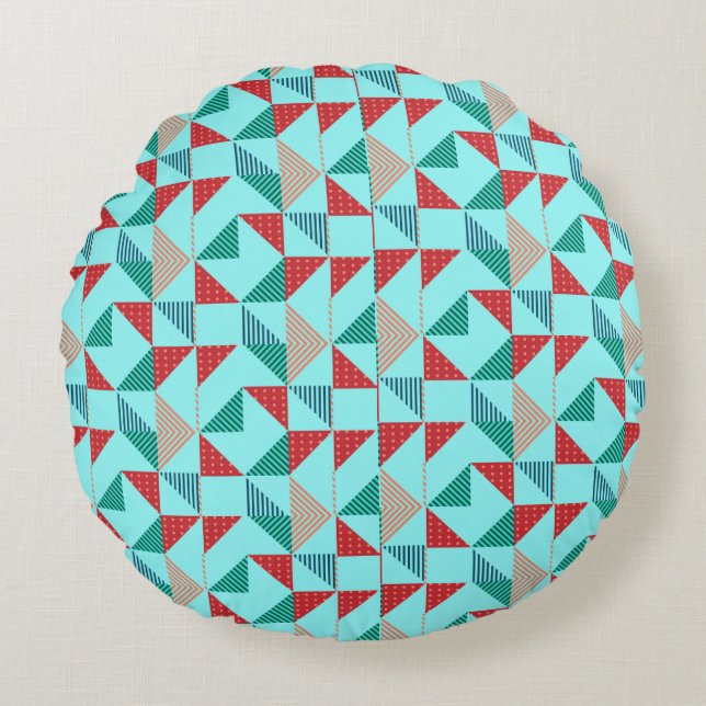 A Cool Retro Pattern Design Round Cushion (Front)