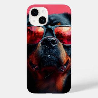 A cool rottweiler with sunglasses Case-Mate iPhone 14 case