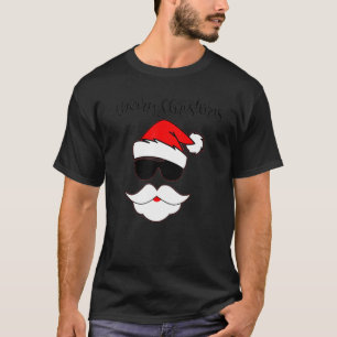 A Cool Santa Claus Wearing Black Sunglasses T-Shirt