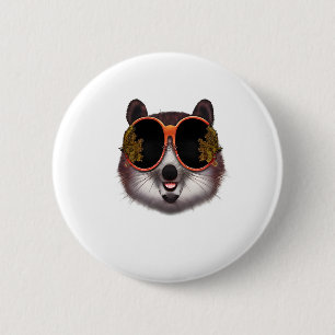 A Cool Tanuki With Ornate Sunglasses  6 Cm Round Badge