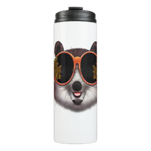 A Cool Tanuki With Ornate Sunglasses  Thermal Tumbler