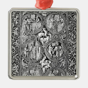 A copy of  ivory back Queen Melisende's Psalter Metal Tree Decoration