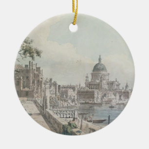 A copy of part of a drawing by Canaletto, of St. P Ceramic Tree Decoration