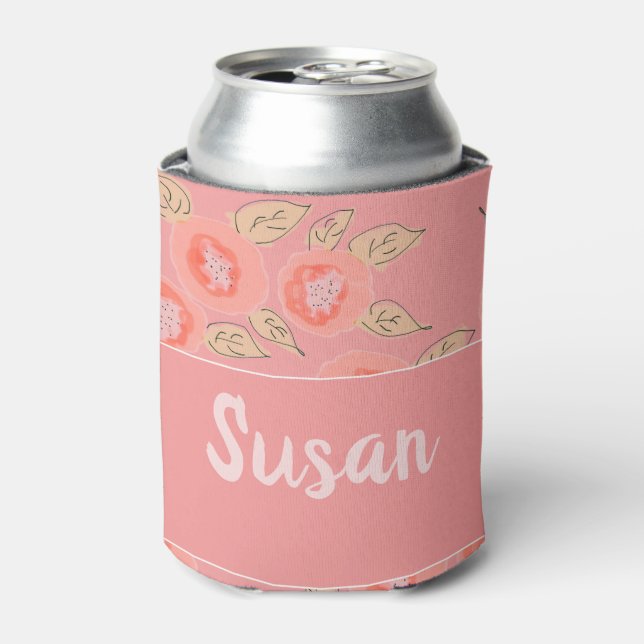 A Coral Flowered Can Cooler (Can Front)