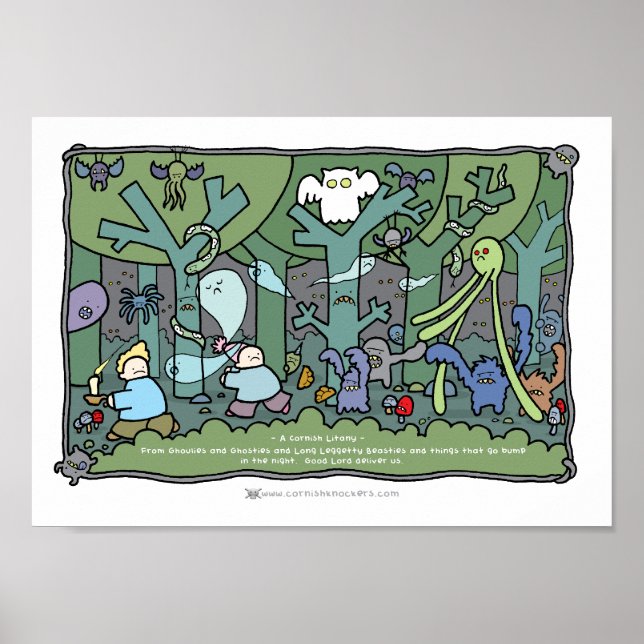 A Cornish Litany A4 Print - Haunted Woods (Front)