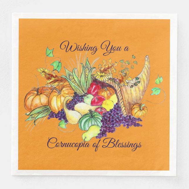 A Cornucopia of Blessings Napkin (Front)