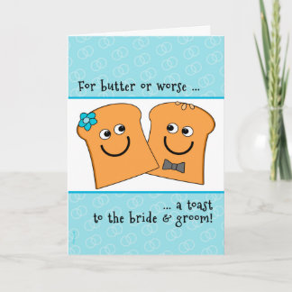A Corny Toast to Bride and Groom Wedding Congrats Card