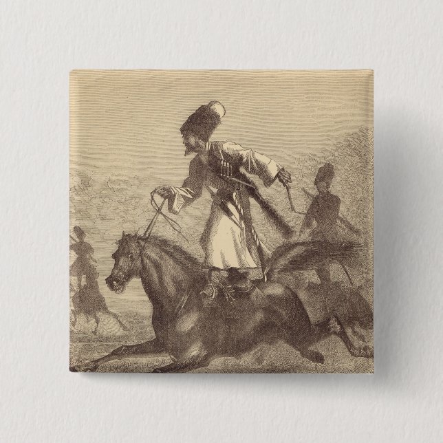 A Cossack Horseman 15 Cm Square Badge (Front)