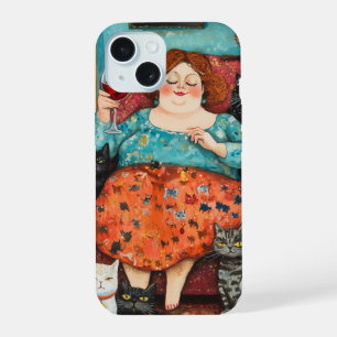A Cosy Evening with Childless Cat Lady iPhone 15 Case