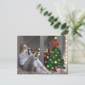 A cosy winter night. holiday postcard