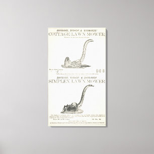 A Cottage and Simplex lawnmower, illustration from Canvas Print