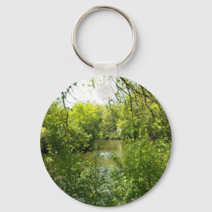 A cottage tucked away key ring