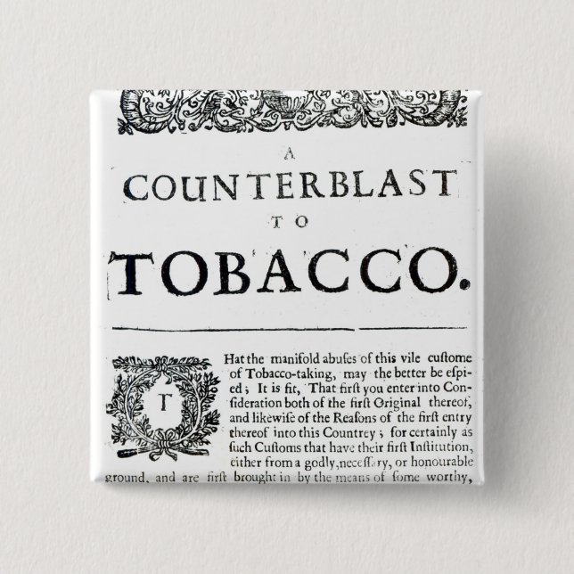 A Counterblast to Tobacco 15 Cm Square Badge (Front)