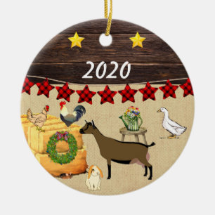 A Country Christmas Nigerian Goat Ceramic Tree Decoration