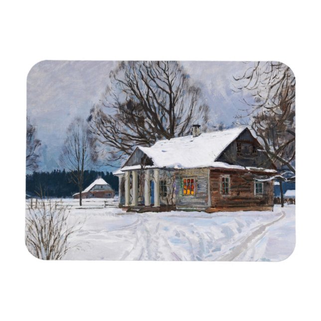 A Country House at Dusk in Winter Magnet (Horizontal)