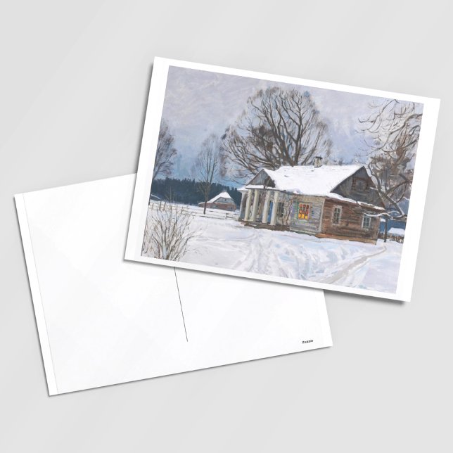 A Country House at Dusk in Winter  Postcard (Creator Uploaded)