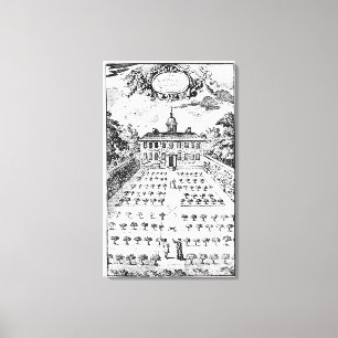 A country house garden, from 'The Gentlemen's Recr Canvas Print