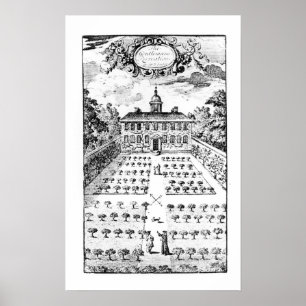 A country house garden, from 'The Gentlemen's Recr Poster