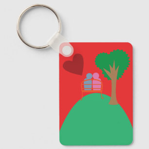A Couple Dating  Key Ring
