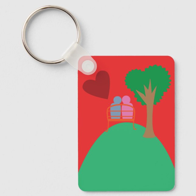 A Couple Dating  Key Ring (Front)