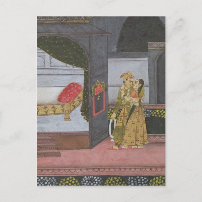 A Couple, illustration from the 'Malavi Ragini' Postcard (Front)