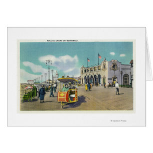 A Couple in a Boardwalk Rolling Chair Scene