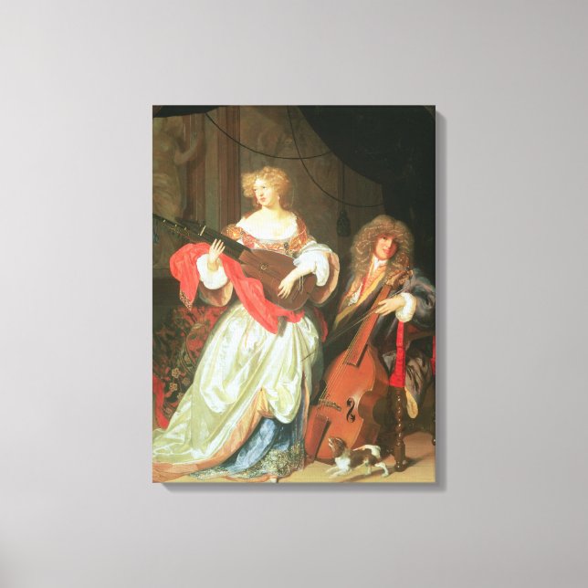 A couple making music canvas print (Front)