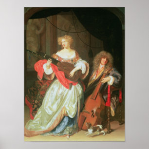 A couple making music poster