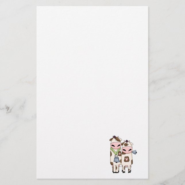 a couple of cute moo cows stationery (Front)