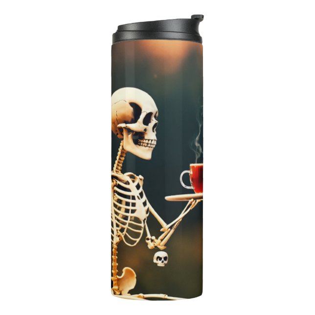 A Couple of Skelton illustration Image Thermal Tumbler (Rotated Left)