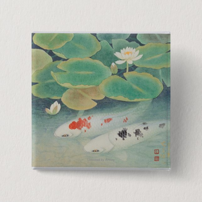 A Couple under Lotus 15 Cm Square Badge (Front)