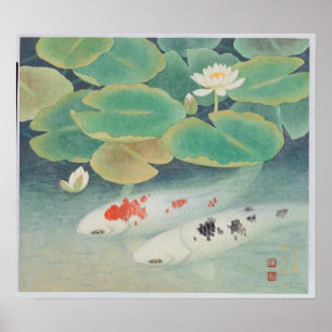 A Couple under Lotus Frame Poster
