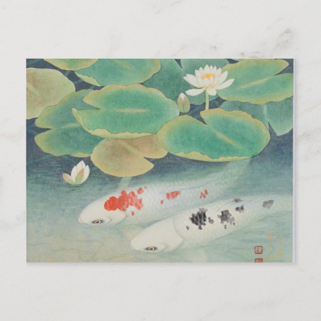 A Couple under Lotus Postcard (Front)
