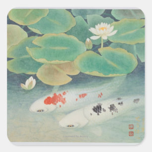 A Couple under Lotus Square Sticker