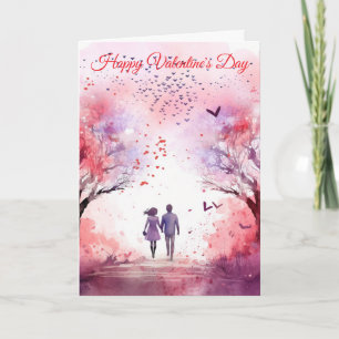 A Couple Walking Holiday Card