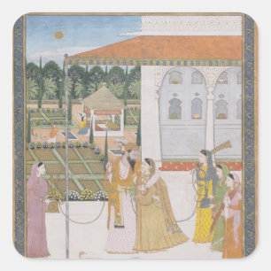 A Couple Walking Square Sticker