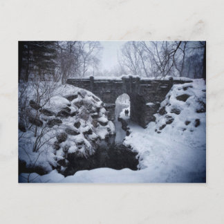 A Couple Walking Under a Snowy Glen Span Arch Postcard