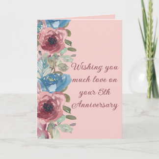 A couple's Love 5th Anniversary Card