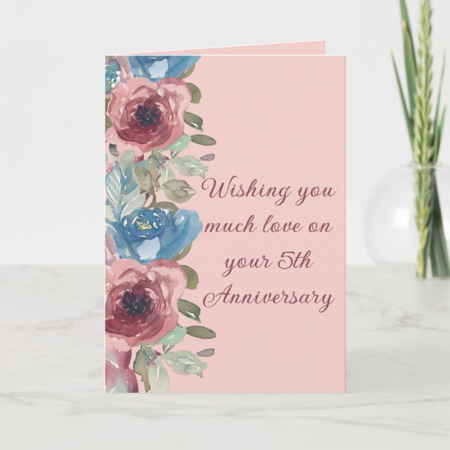 A couple's Love 5th Anniversary Card (Front)