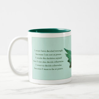 A Course In Miracles Gift Mug, Green, Spiritual Two-Tone Coffee Mug