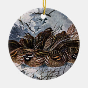 A Covey of Bobwhites Ceramic Tree Decoration