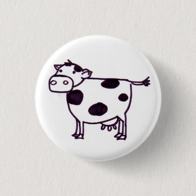 A Cow 3 Cm Round Badge (Front)