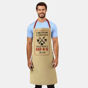 A Cow A Pig A Chicken Walk Into A Barbecue The End Apron