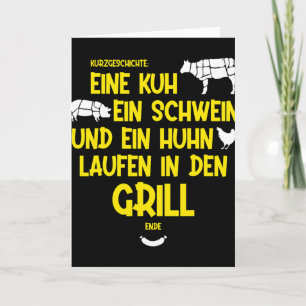 A Cow, A Pig And A Chicken Run Into The Grill - Bb Card