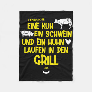 A Cow, A Pig And A Chicken Run Into The Grill - Bb Fleece Blanket